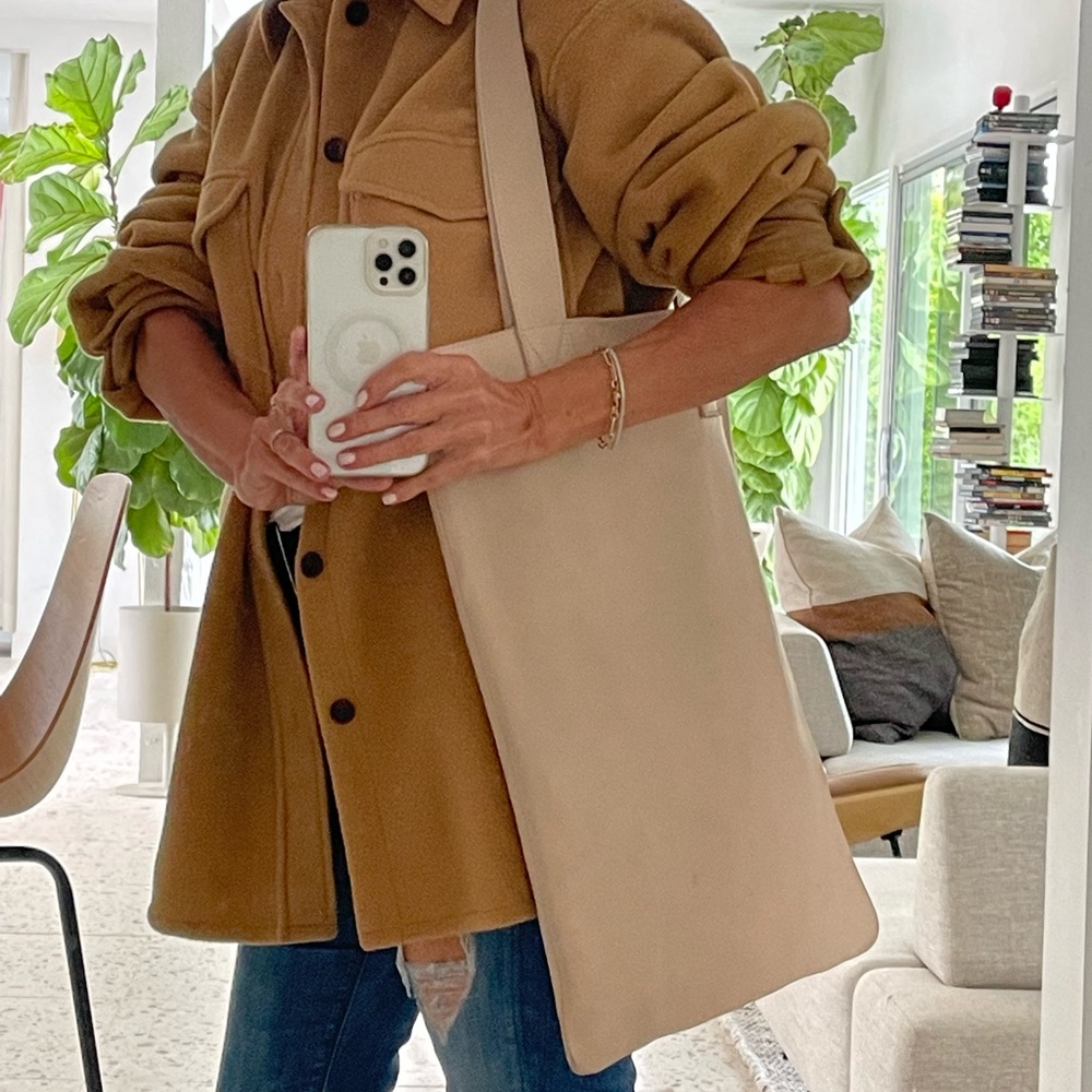 Beautiful modern leather tote bag